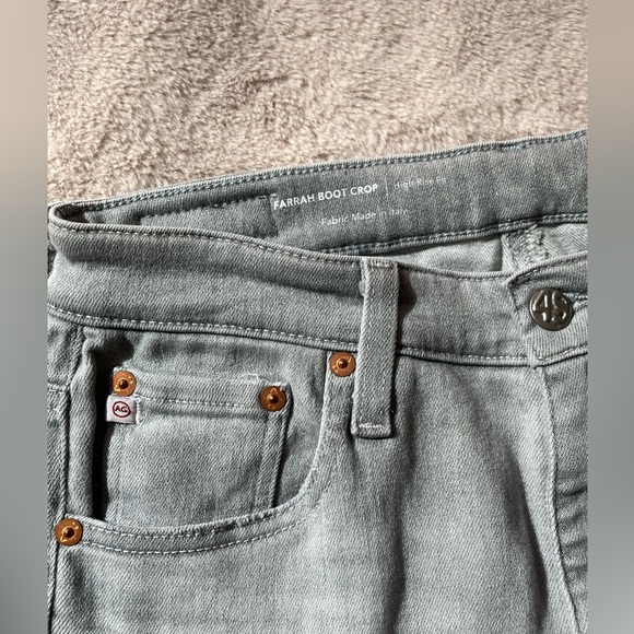 NWT AG Adriano Goldschmied Jeans Farrah Boot Crop Light Blue Grey Size 29 - Picture 13 of 15